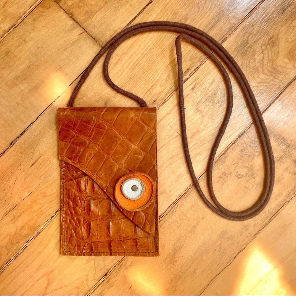 Orange Alligator Skin Mini Purse